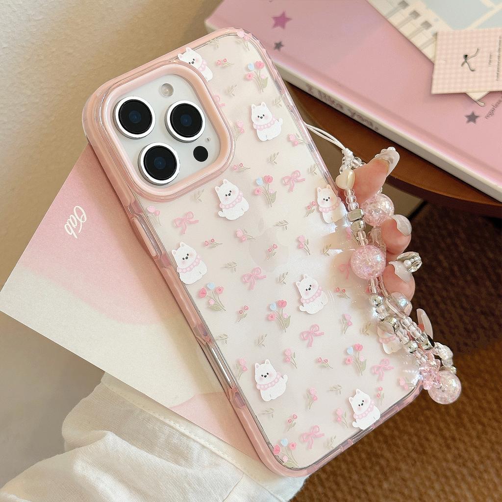 Милая мультяшная подставка для щенка Чехол для мобильного телефона iPhone 15 Apple 16 Promax Подходит для 14 Нишевый 13 Противоударный