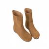 2025 Autumn and Winter New Large Size Soft-soled Comfortable Boots Round Head Solid Color Fashion Boots Flat Bottom Temperament Versatile Women