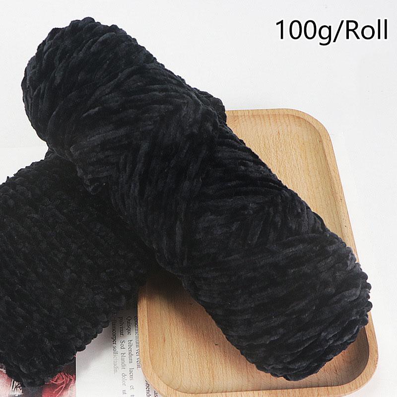 100g/roll DIY Velvet Yarn Polyester Chenille Yarn Crochet Yarn Baby Plush Yarn For Knitted Sweater
