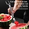 2-In-1 Watermelon Fork Slicer Stainless Steel Fruit Cutter Portable Compact Fruit Cutting Tools for