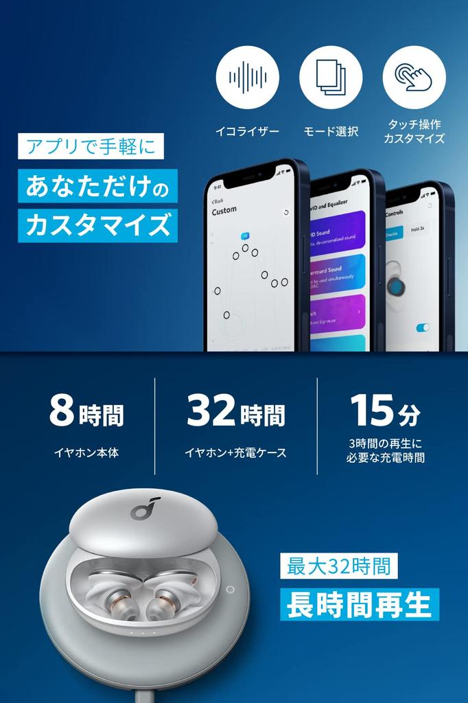 Anker Soundcore Liberty 3 Pro Wireless Earphones Bluetooth Noise Canceling High Resolution LDAC Connection Wireless Charging Outside Sound Capture PSE