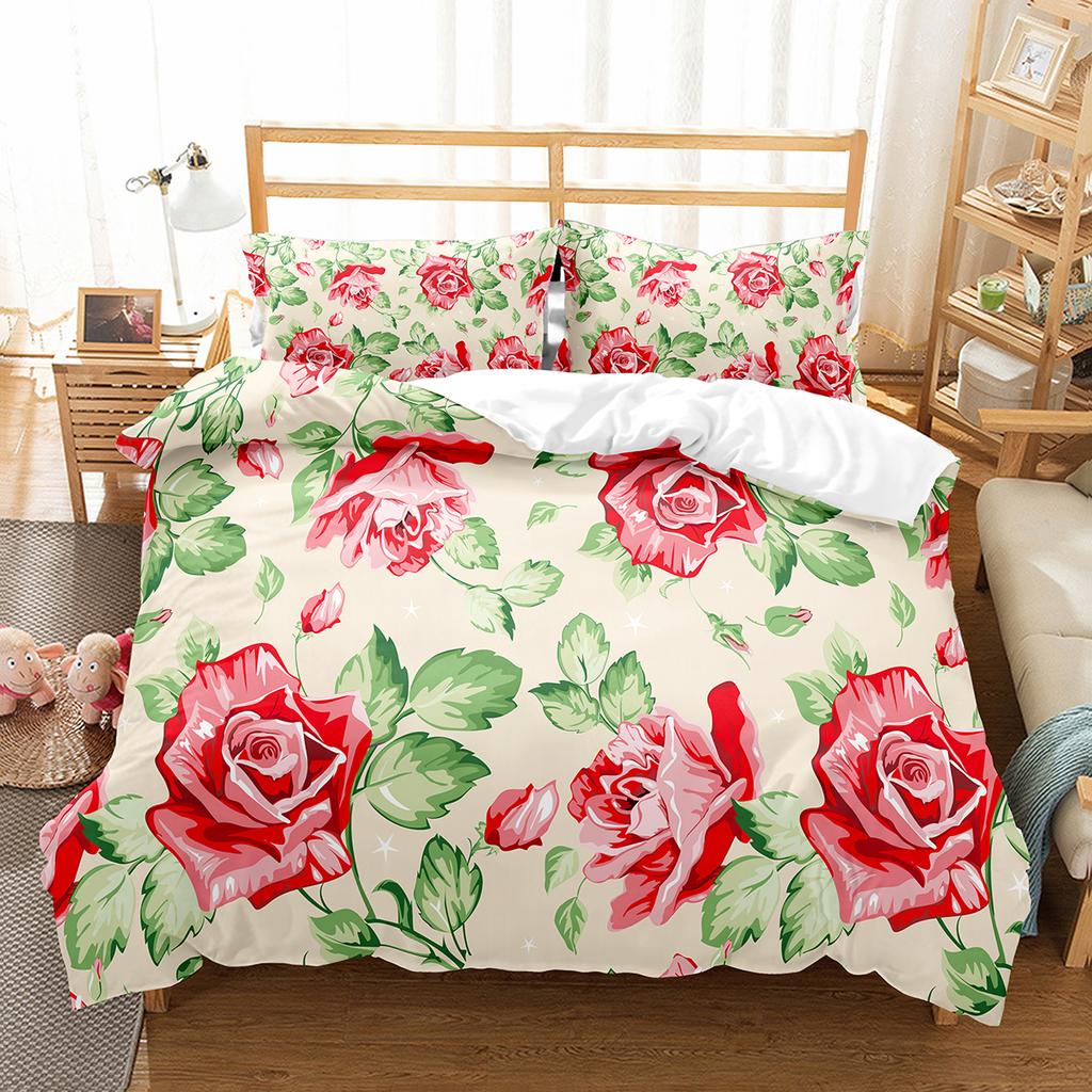 Цветочный пододеяльник, комплект постельного белья, двуспальный, односпальный, размера «king-size» для детей, подростков, взрослых, комплект постельного белья, пододеяльник с наволочкой