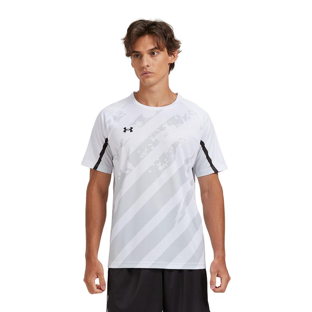 Under Armour Футболка с коротким рукавом для ежедневного фитнеса и велоспорта с простым логотипом, унисекс, белая 24500504-100