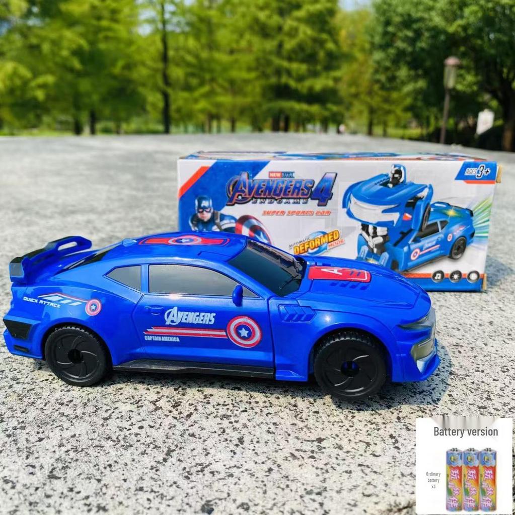TikTok Transforming Police Car Robot - Children's Electric Rotating Toy