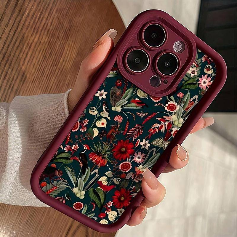 Для iPhone 17 16 15 14 13 12 11 Pro Max Air Case Винтажный Цветочный Узор Силиконовый Чехол Для iPhone XS Max XR X 7 8 Plus 16E Funda