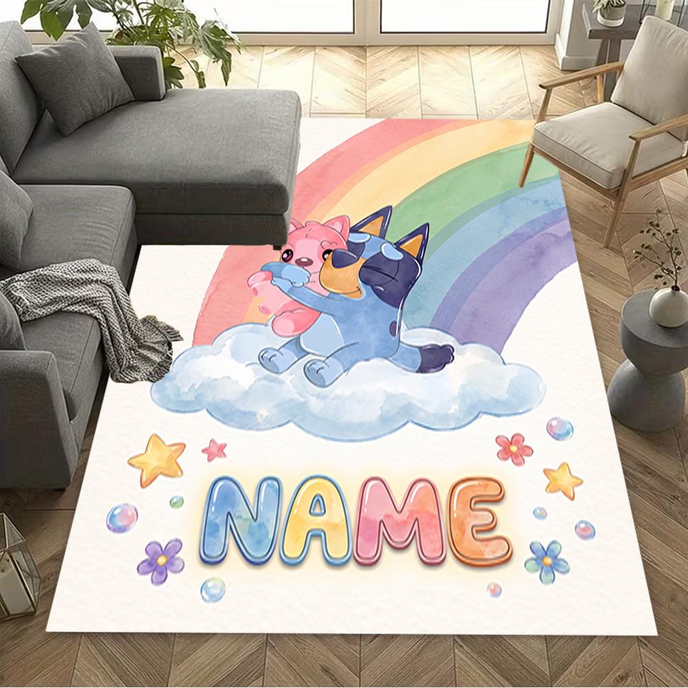 Rainbow Friends Adventure Personalized Name Floor Rug Office Rug Suitable for Game Room Study room Dining Room Playrooms Anti-slip Rug