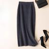 Winter High Waist Knitted Pencil Skirt Women Stretchy Slim Fit Mid Length Warm Skirts