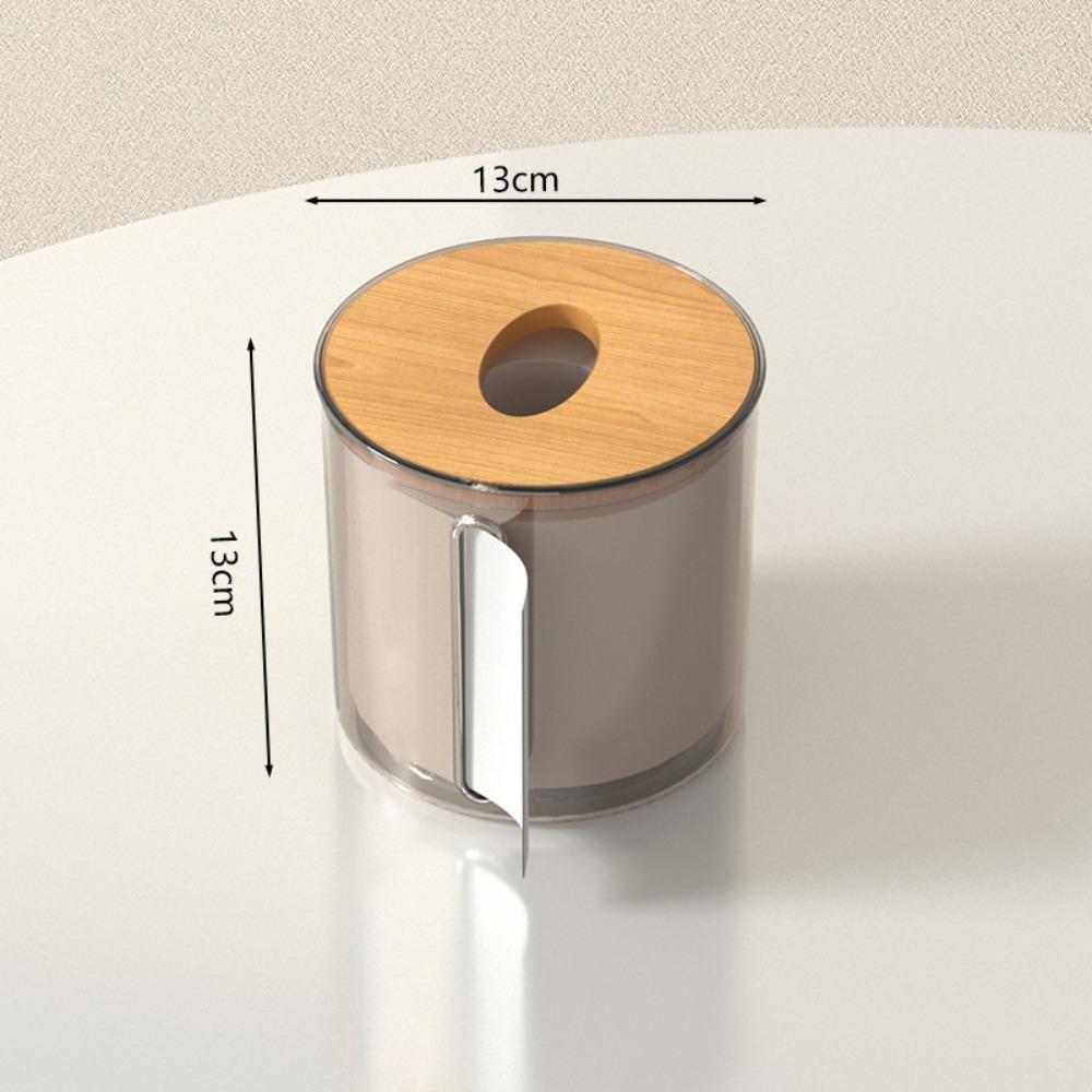Plastic Clear Tissue Box Wooden Cover Transparent Paper Towel Box Multifunctional Durable Napkin Holder Household Use