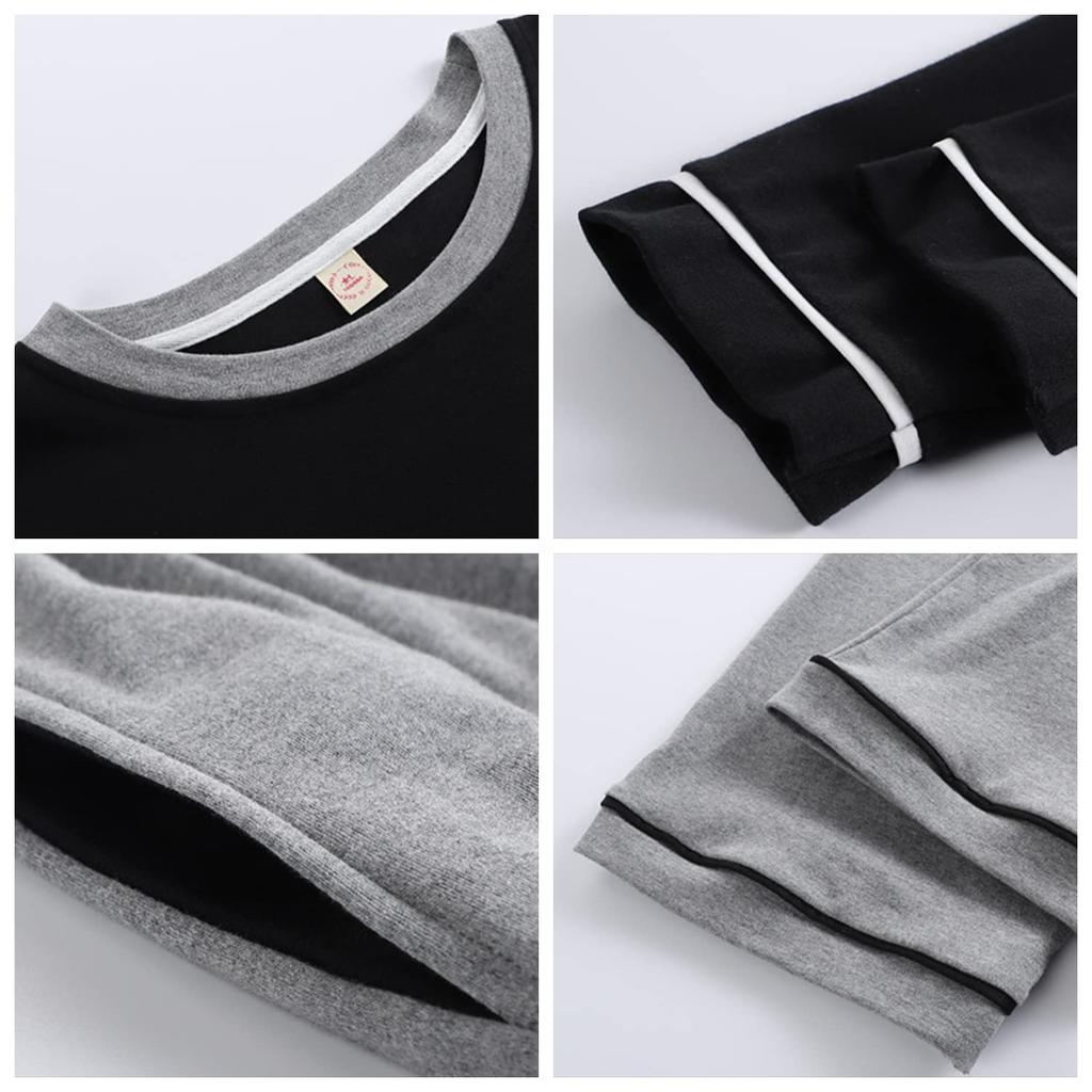 Mskikefly Loungewear Set with Top and Perfect for and Long Comfortable Loose Comfortable for Sports and Comfortable Cotton Sleepwear Black Women's