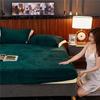Winter Plush Elastic Fitted Sheet Double Bed Sheet Soft Warm Velvet Bedspread Mattress Cover Bed Linen Protector 90 150 180 220 No Pillowcase