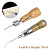 Leather Sewing Awl Kit Shoemaker Canvas Repair Tools Waxed Thread Hand Sewing Tools Stitching Belt Strips Leather Craft Edge DIY