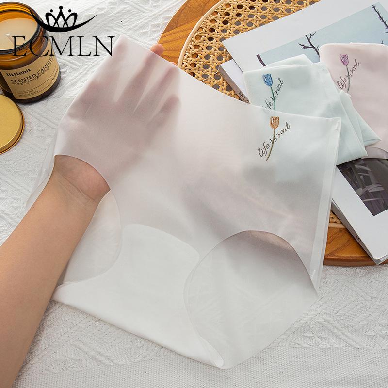 Женское ультратонкое бесшовное нижнее белье из ледяного шелка, дышащие, со средней посадкой, классные трусы для женщин, женские трусы-панталоны