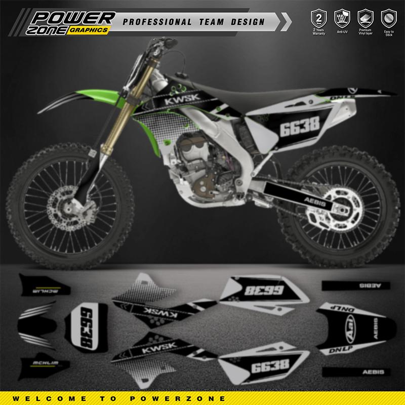 Комплект наклеек PowerZone Graphics Для kawasaki KXF250 2006 2007 2008 KX250F Наклейка-защита Индивидуальная настройка