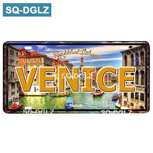 [SQ-DGLZ] Europ City 15x30см Жестяная вывеска Винтажная металлическая вывеска Декор стены бара Домашний декор Картина Таблички Арт-постер