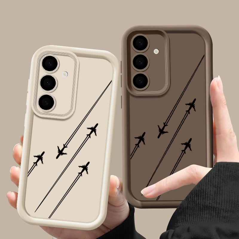 Aircraft Route Print Matte Shockproof Case For Samsung S25 S24 FE S23 Ultra S22 A16 A56 A15 A55 A36 A35 A54 A15 Lens Protection TPU Soft Phone Cover