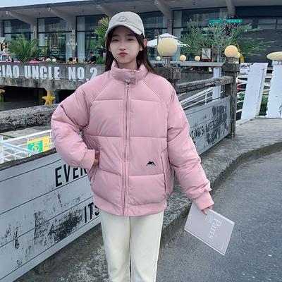 Бейсбольная куртка в гонконгском стиле со стойкой воротником, женская зимняя 2025, новая, однотонная, в университетском стиле, свободная, теплая куртка, хлопковая куртка для пары