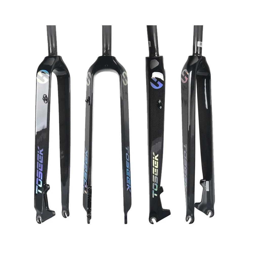 TOSEEK Горный Велосипед Карбоновая Вилка MTB Вилка 1-1/8" Прямая Подходит для Колеса 26/27.5/29er Дисковый Тормоз 160мм Горные Велосипедные Запчасти