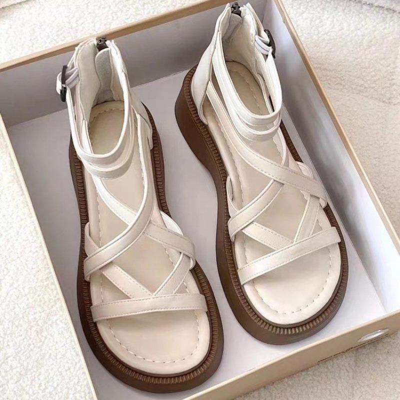 Винтажные модные высокие римские женские сандалии