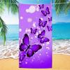 Light Purple Bokeh Violet Butterfly Print Beach Towel,absorbent for beach parties,yacht trips,garden & outdoor casual leisure