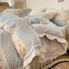 Французский комплект постельного белья из чистого хлопка, четырехпредметный, приятный к коже, удобный, дышащий, простыня, пододеяльник, наволочка
