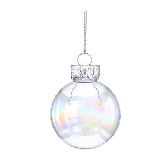 6/12 шт., рождественские шары, прозрачные, могут быть заполнены, неразрывные, многоразовые, с переливающимся орнаментом, шары, украшение для рождественской елки, Новый год, праздник