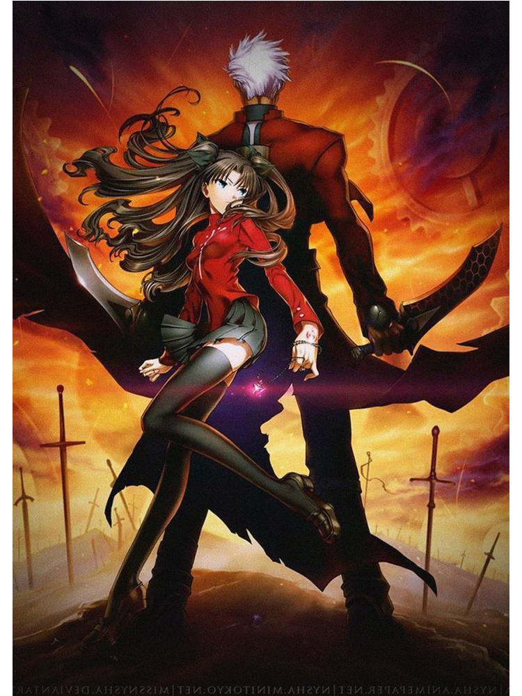 Fate Stay Night Япония аниме постер с фильмами Kawaii Холст Картина Настенная картина для детей Гостиная Украшение дома