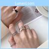 Unique S925 Silver Layered Hip Hop Ring For Women With Geometric Design And Versatile Style