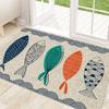 Vintage Salted Fish Pattern Doormat Stain-Resistant & Washable Entrance Hallway Mat Bathroom Rug Home Decor