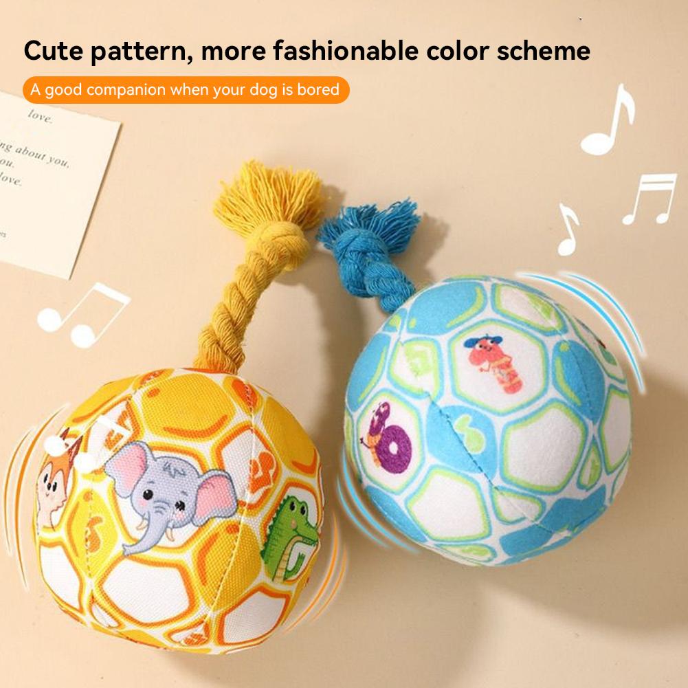 Dog Interactive Tug Ball Toy for Aggressive Chewers Training Decompress Bite Resistant Plush Handle Dog Toys with Bells Pet Supplies