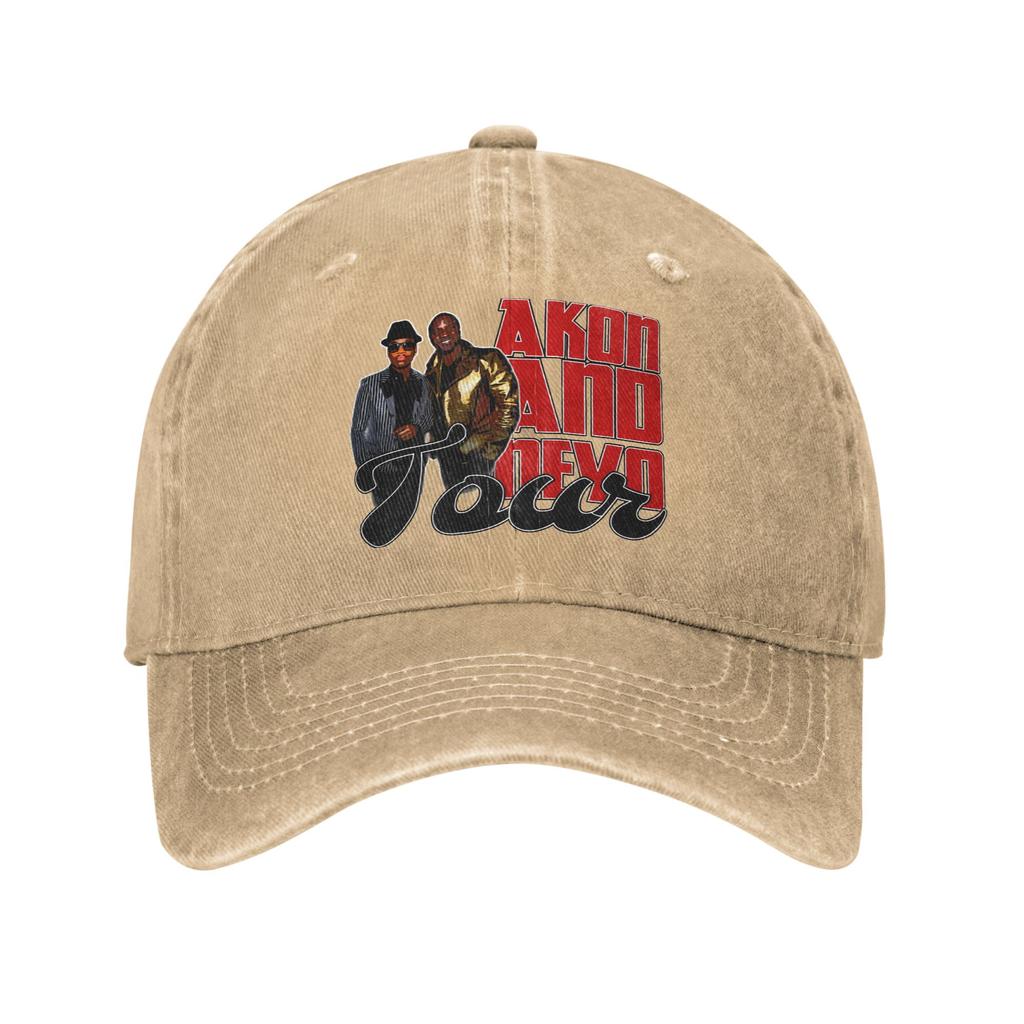 Akon and Neyo Tour Printed Cap for Unisex Women Cotton Trucker Hat Lerisure Headwear Baseball Cap Adjustable