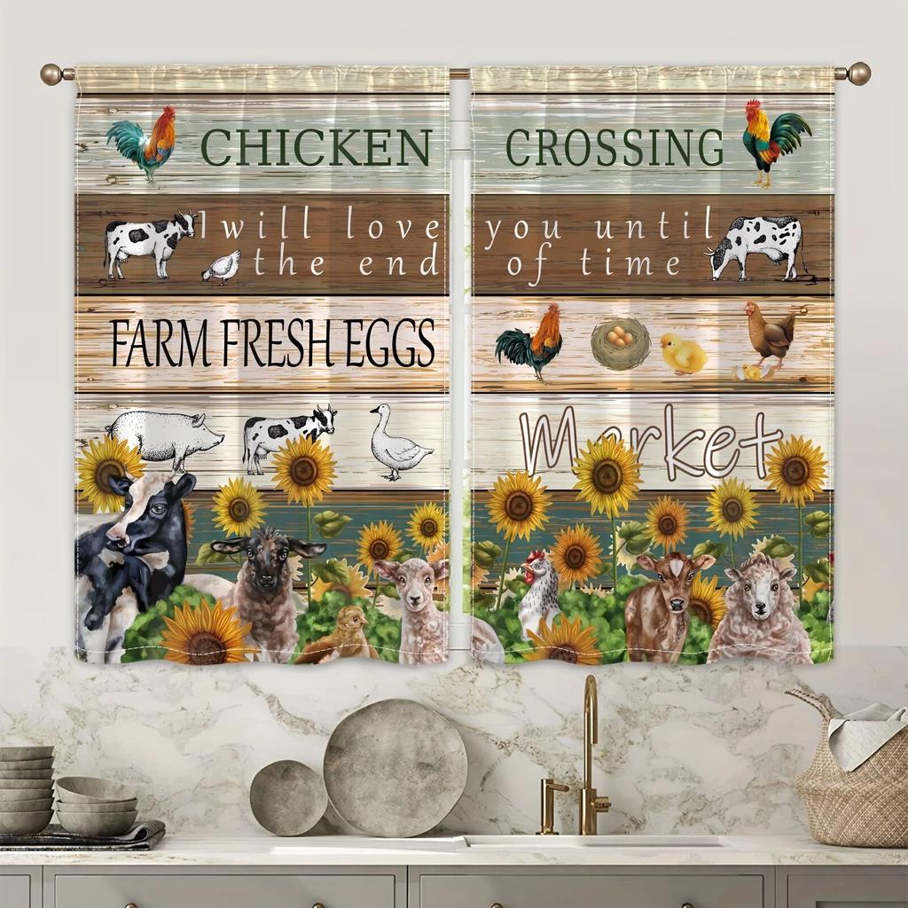 2 панели фермерский дом винтажные кухонные шторы короткие маленькие черно-белые деревенские ретро деревенские стержни карманные шторы кафе занавески