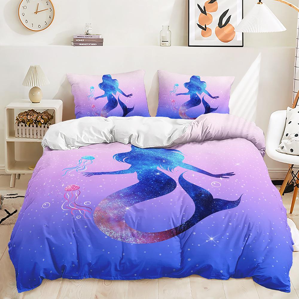 Bed Three-Piece Aquatic Animal Marine Quilt Cover 3D Digital Printing Kit