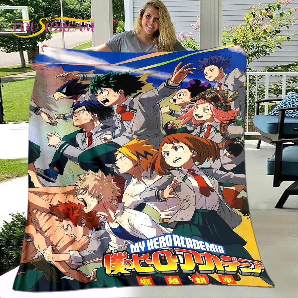 Мягкое плюшевое одеяло My Hero Academia с героями мультфильмов, фланелевое одеяло для гостиной, спальни, кровати, дивана, чехол для пикника