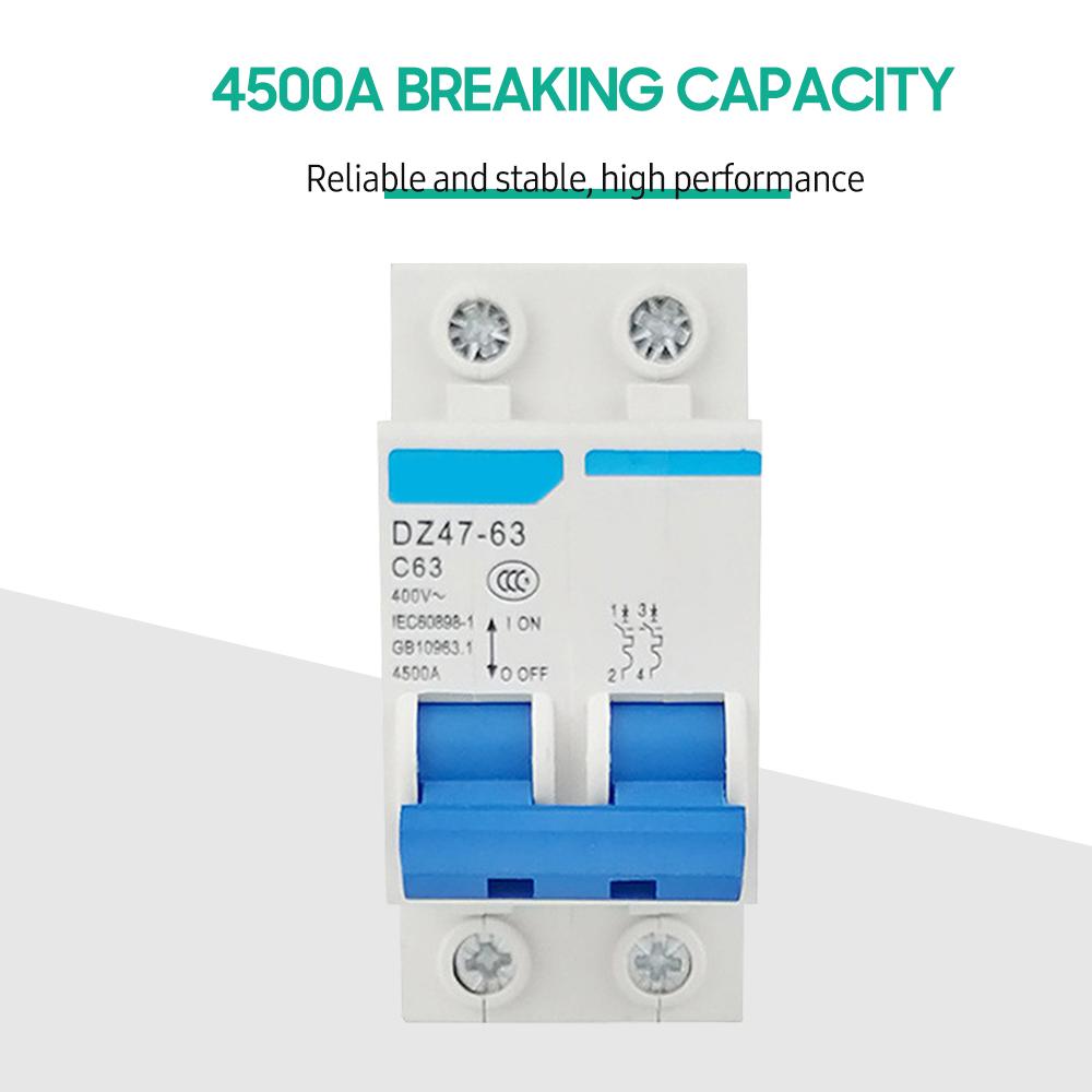 Миниатюрный выключатель остаточного тока, 2 полюса, 400 В, бытовая защита от утечки тока DIN