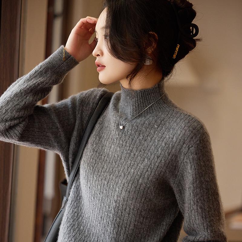 Женский кашемировый свитер Qinghe Cashmere 30% кашемир 70% шерсть Осень и Зима Пуловер Теплый и Модный