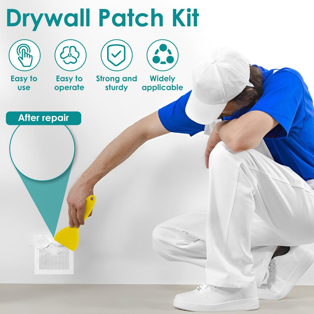 21 piece of wall repair kit 2/4/6/8 inch with scraper sandpaper durable self-adhesive fiberglass mesh crack repair kit