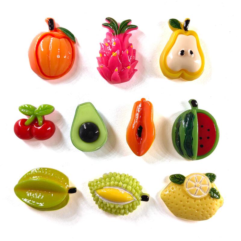 10pcs Fruit Fridge Magnet Durian Avocado Pear Figurine Resin Refrigerator Whiteboard Sticker Diy Decoration Kitchen Accessories