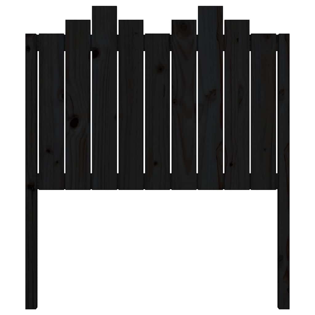 Headboard Black 96x4x110 cm Solid Pine Wood