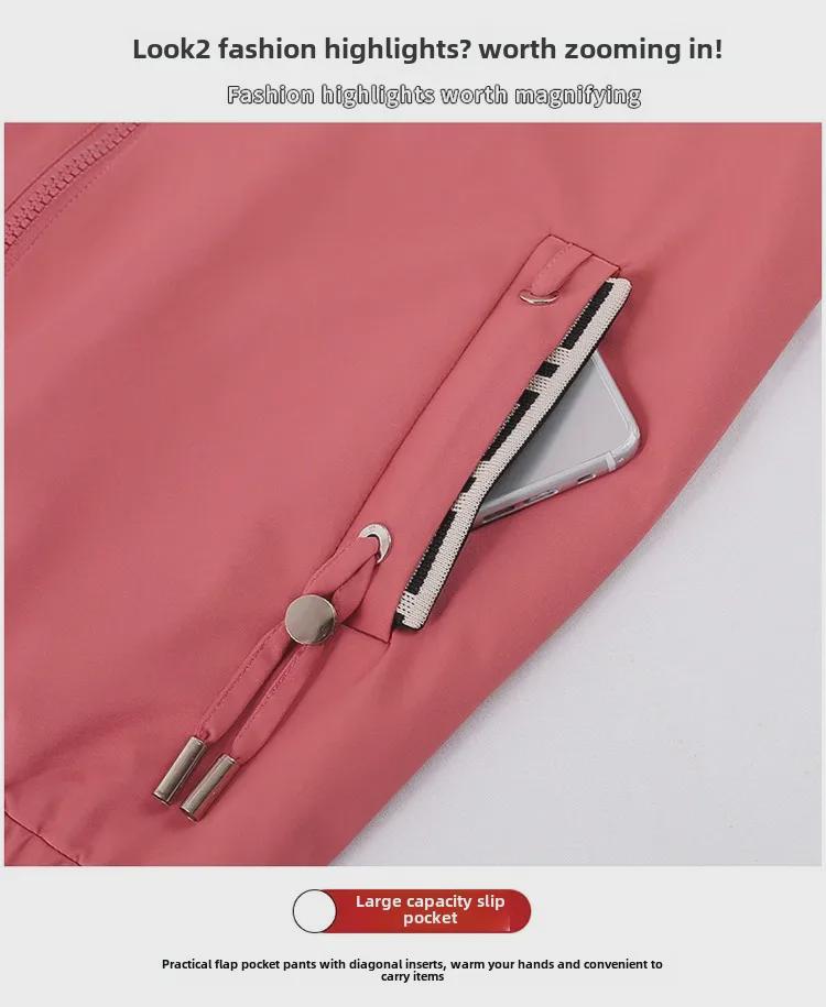 Women's Mid-Age Hooded Fleece Lined Jacket: Detachable & Warm for Autumn/Winter