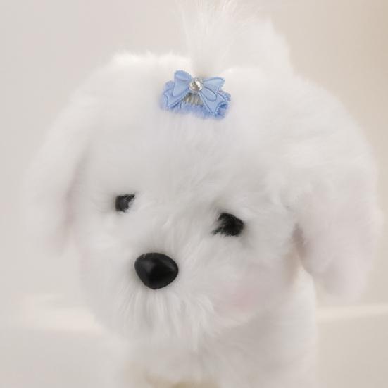 Yousheng Bow Tie Rhinestone Decor Dog Hairpin Medium Dog Cat Barrette Pet Headwear