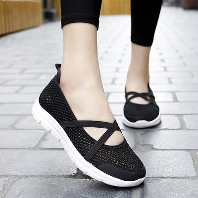 Женские сандалии Мэри Джейн Кроссовки Повседневные летние розовые носки Туфли Серые легкие пляжные туфли Большие размеры