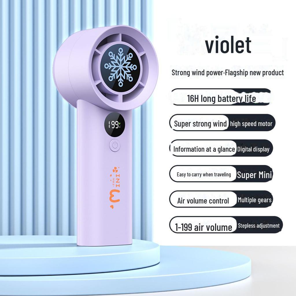 2025 USB-перезаряжаемый портативный 100-скоростной безлистный мини-турбовентилятор