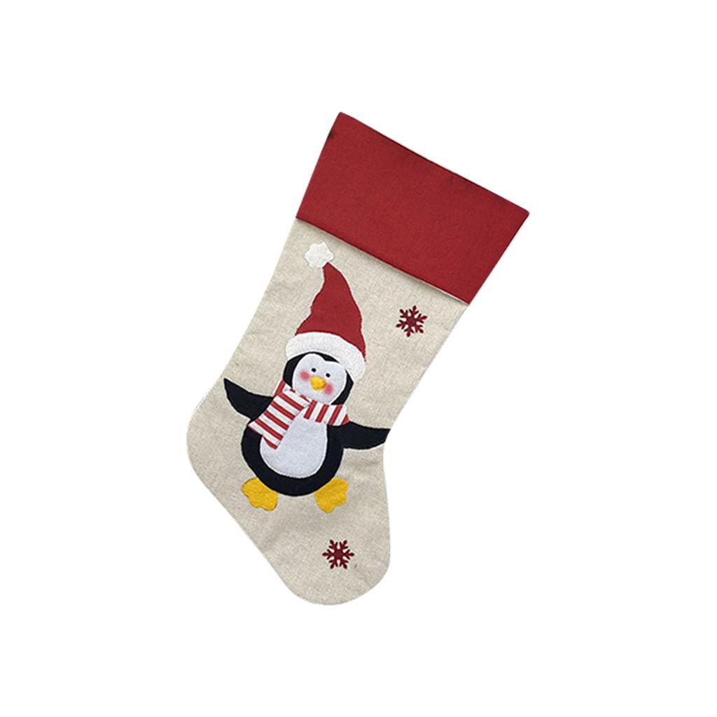 Christmas Decorations Velvet Linen 3D Cartoon Christmas Socks Christmas Socks Gift Bag