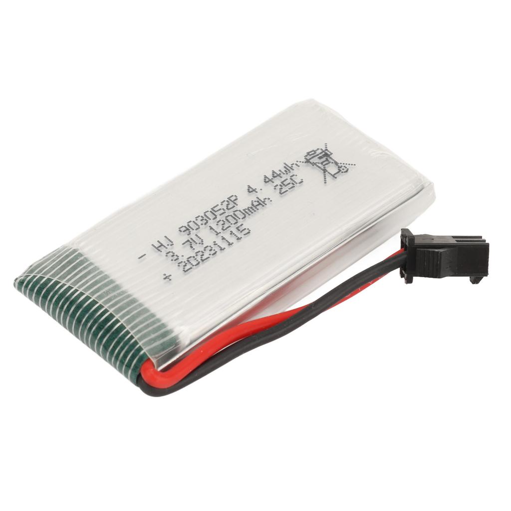 3.7V 1200mAh Lithium Battery Lithium Polymer Ion Battery with SM Black Plug for X5SW Quadcopter 25C