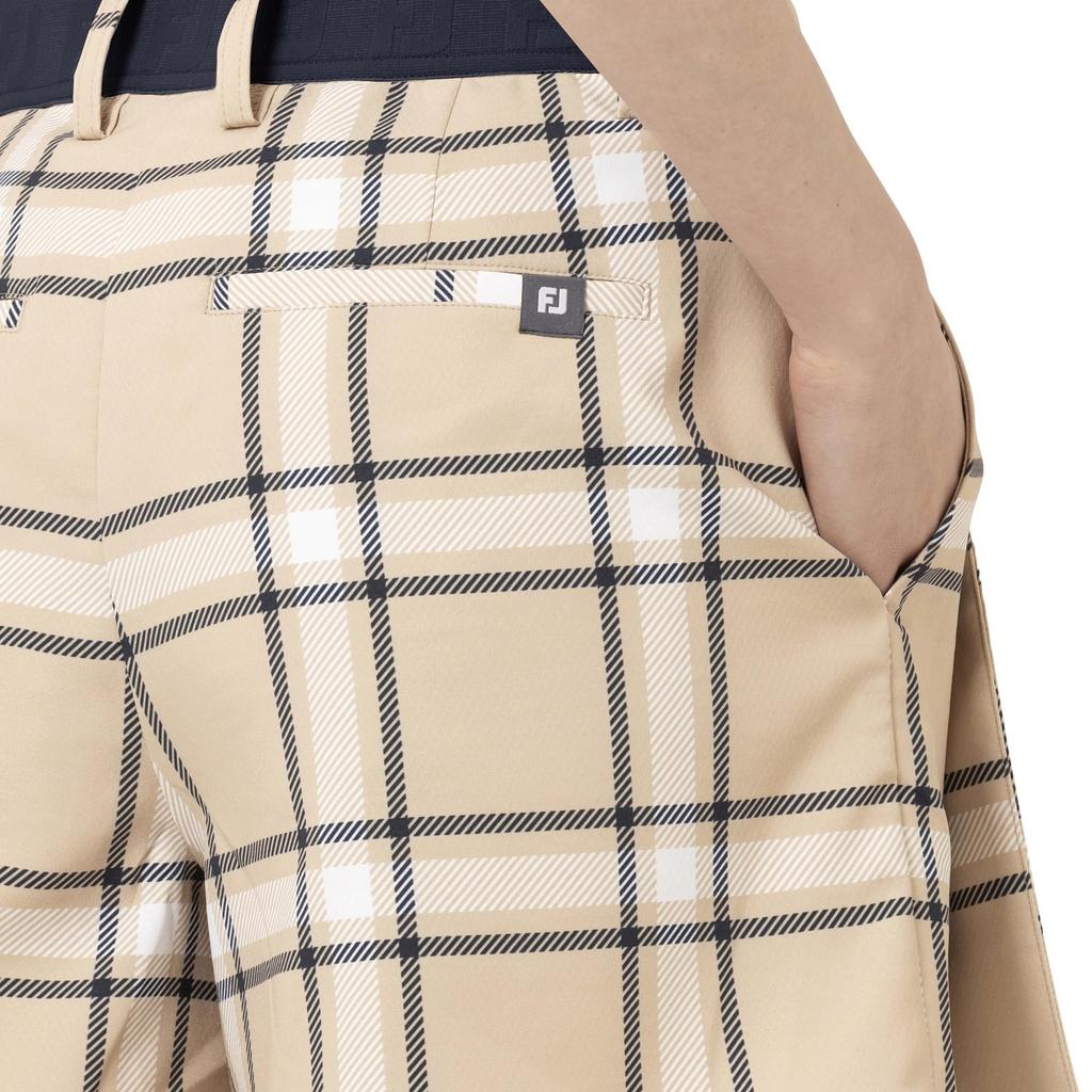 Юбка-кюлоты для гольфа FootJoy TWINSOF, клетчатый узор, двусторонняя, бежевая, женская, размер L, FJW-S25-P01, 35043-L