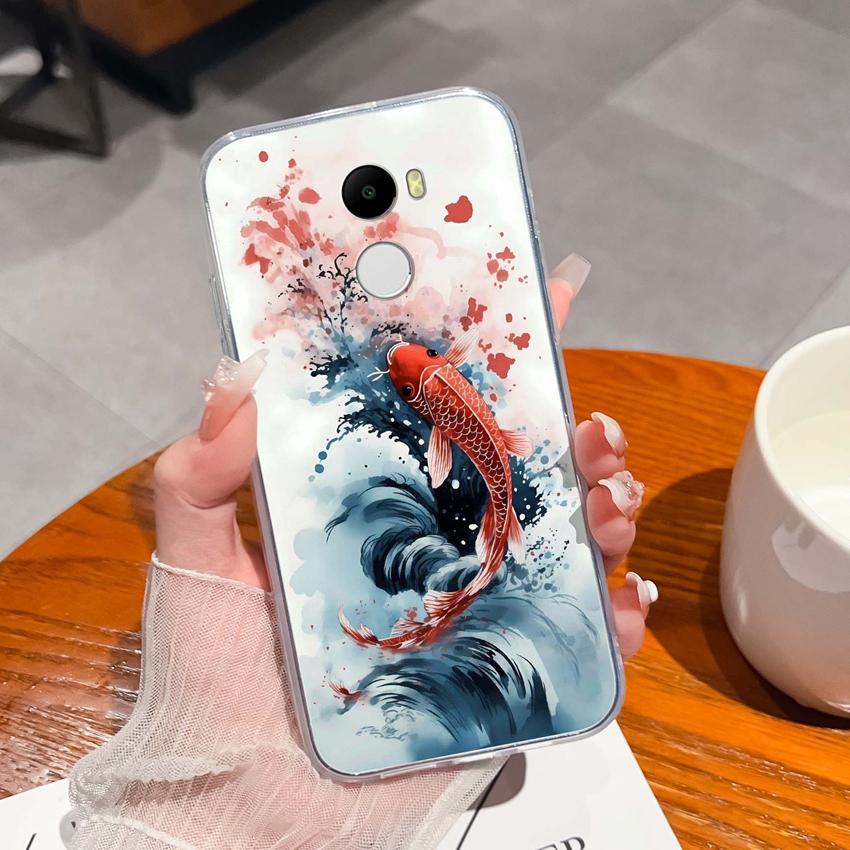 Чехол для Redmi 4 3 6 Pro 4A 4X 5A 5 Plus K90 Милый узор акулы и кошки Телефонные сумки Мягкий ультратонкий ТПУ силикон Противоскользящая оболочка для Redmi Прозрачная задняя крышка
