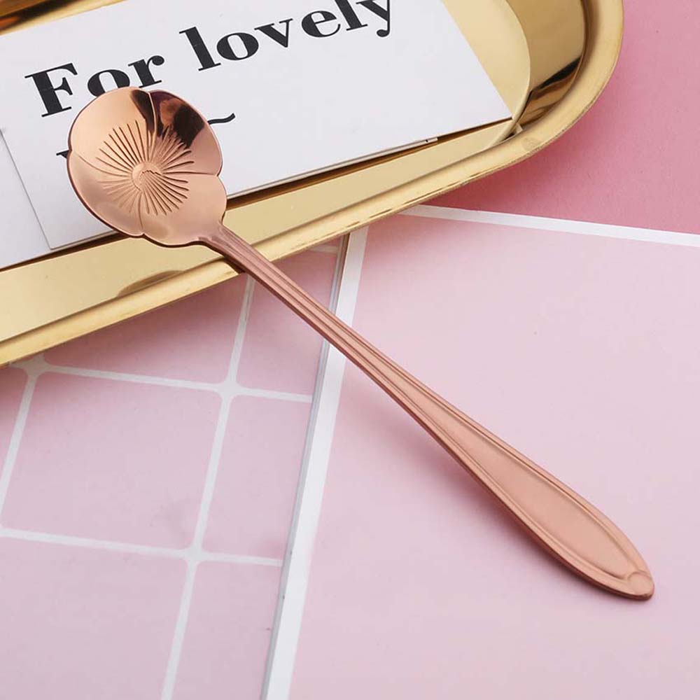 Dessert Mixing Spoon Stainless Steel Tableware Cutlery Set Flower Spoon Set Teaspoon Soup Spoon
