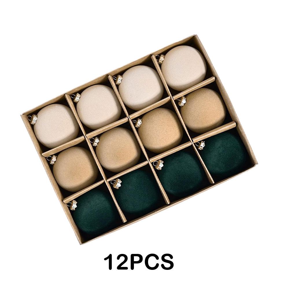 ABS Colorful Plastic Christmas Decoration Balls Set Of 12 Adopting Classic Minimalist Christmas Tree Coffee Series