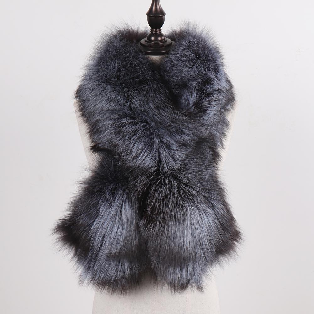 New Winter Lady Natural Luxury Real Fox Fur Scarf Shawl Full Pelt Warm Soft Genuine Fox Fur Scarves Women Real Fur Muffler