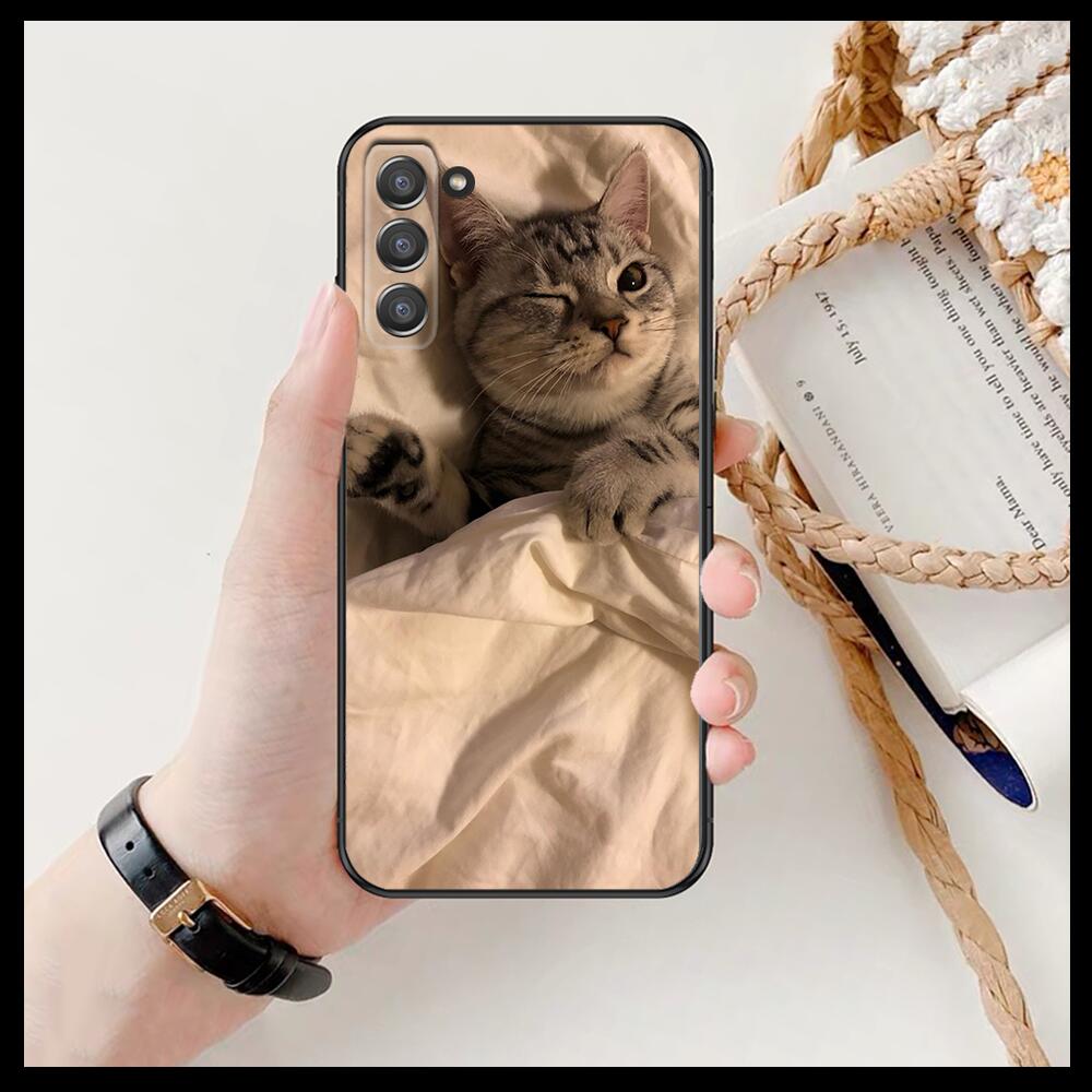 Чехол для телефона с забавным мультяшным котом для SamSung Galaxy s6 s7 S8 S9 S10E S20 S21 S5 S30 Plus S20 fe 5G Lite Ultra Edge